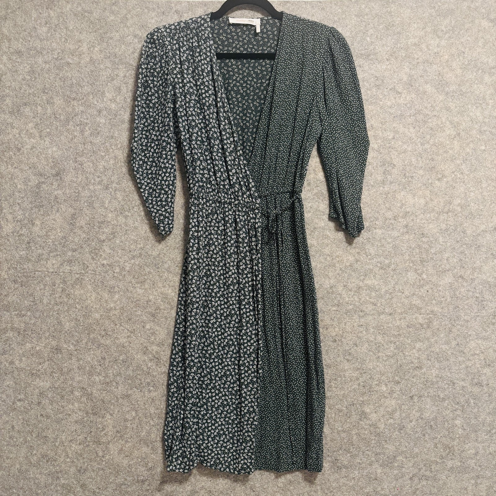See By Chloe Dress Womens 36 Us 4 Small Green Mixed Floral Polka Dot Wrap
